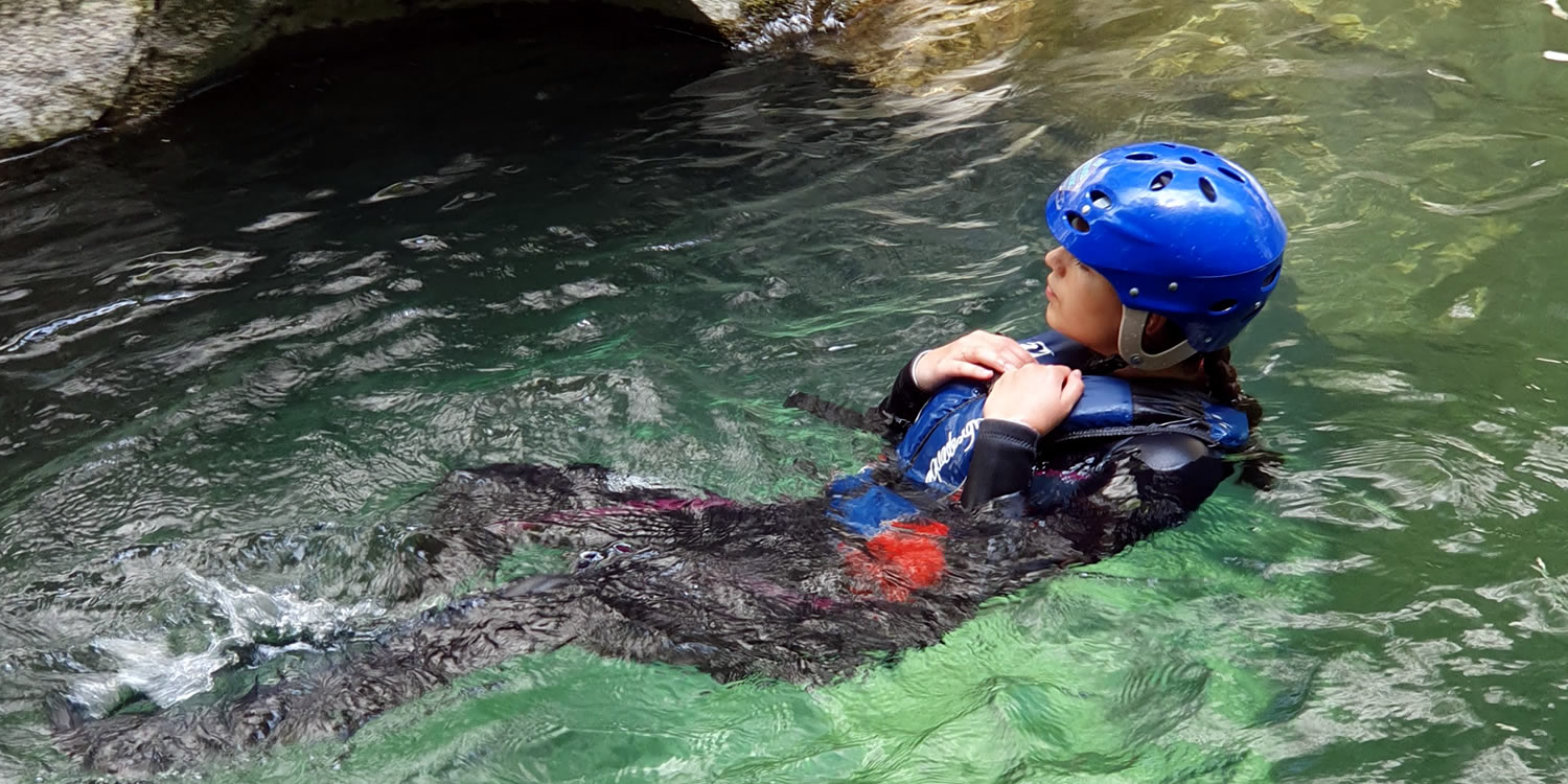 swimming in river rakitnica canyon